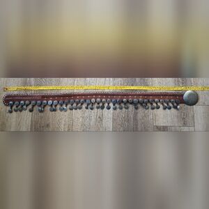 Brown Leather Belt with Metal Accents